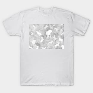 Gray Watercolor Dog Silhouettes T-Shirt